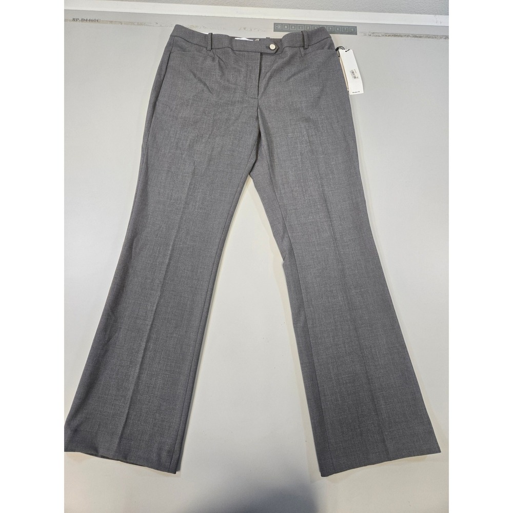 Calvin Klein Modern Fit Dress Pants Gray Tapered Leg Stretch Trousers Size 8 NEW